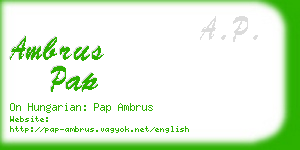 ambrus pap business card